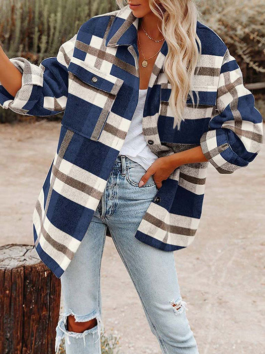 Hemdjacke mit Karomuster für Frauen