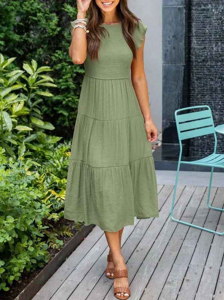 Stella - Kurzärmelige Midikleider für Frauen