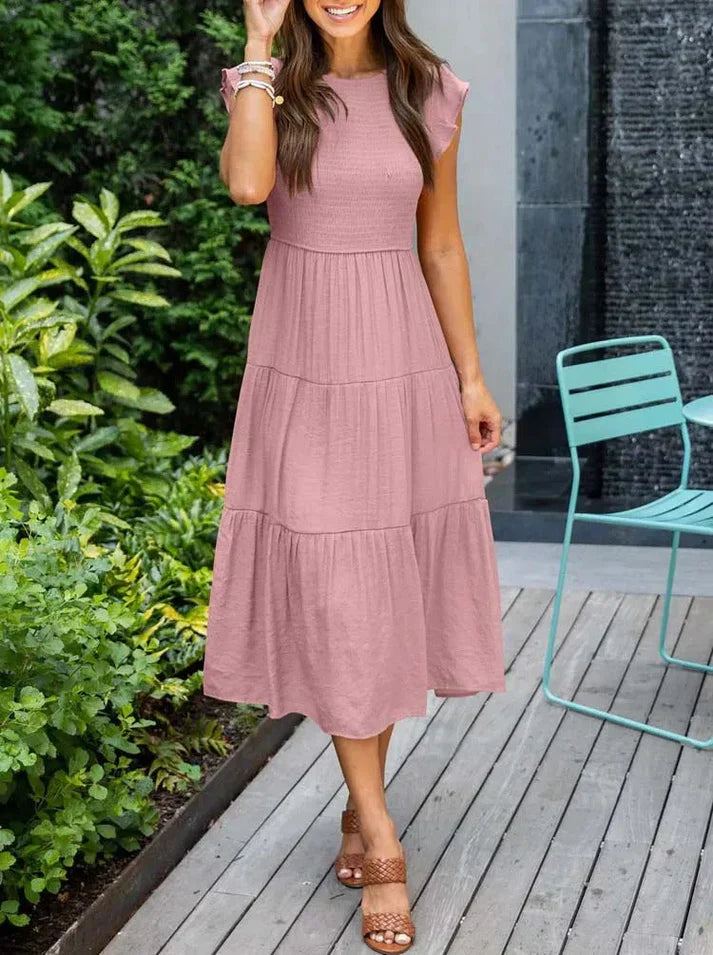 Stella - Kurzärmelige Midikleider für Frauen