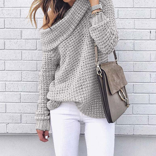 Freya - Strickpullover mit weitem Kragen für Frauen