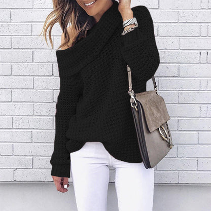 Freya - Strickpullover mit weitem Kragen für Frauen