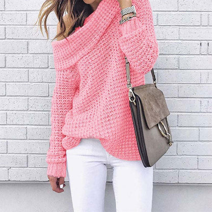 Freya - Strickpullover mit weitem Kragen für Frauen