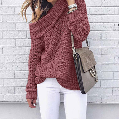 Freya - Strickpullover mit weitem Kragen für Frauen