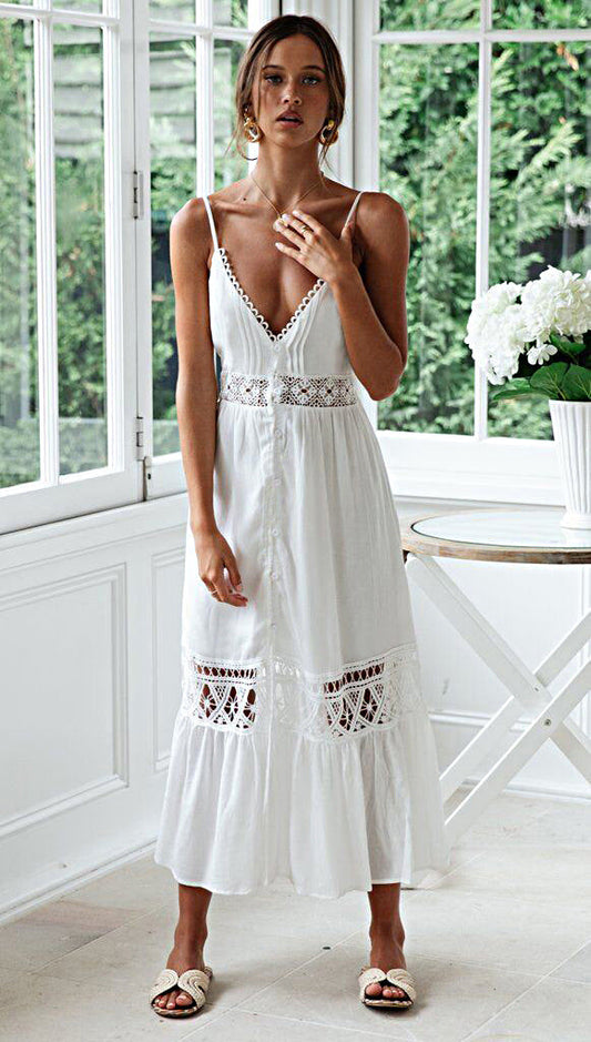 Zara® | Midikleid mit Spitzendetails