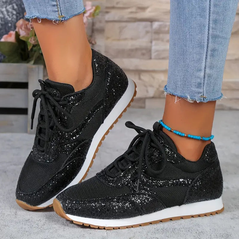 Turnschuhe mit Pailletten für Frauen
