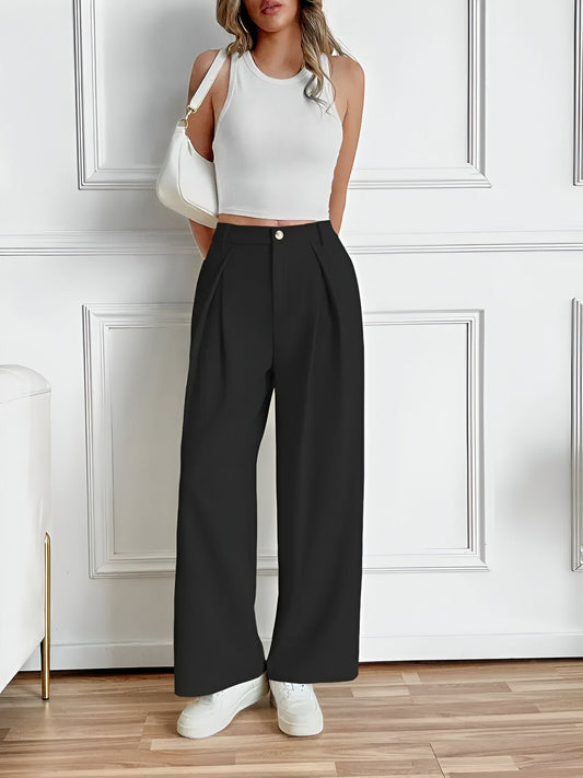 Catriona | Elegante Hose mit geradem Bein, Bundfalten und Taschen