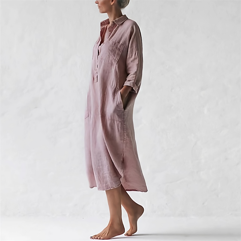 JENNY - Stylisches langes rosa Kleid
