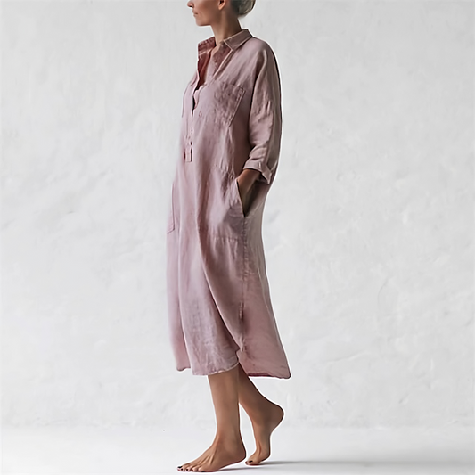 JENNY - Stylisches langes rosa Kleid