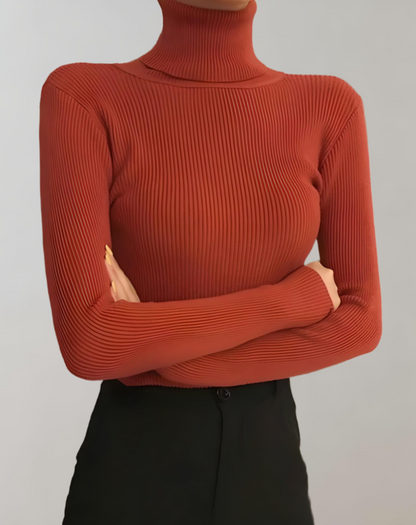 Elena - Schmaler Rollkragenpullover mit Rippenmuster für Damen