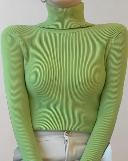 Elena - Schmaler Rollkragenpullover mit Rippenmuster für Damen