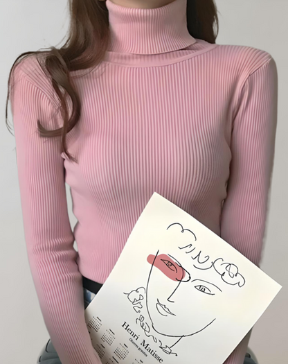 Elena - Schmaler Rollkragenpullover mit Rippenmuster für Damen