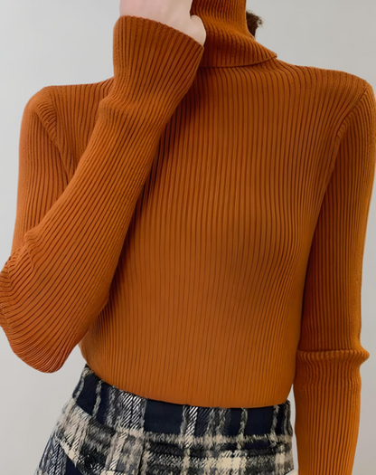 Elena - Schmaler Rollkragenpullover mit Rippenmuster für Damen