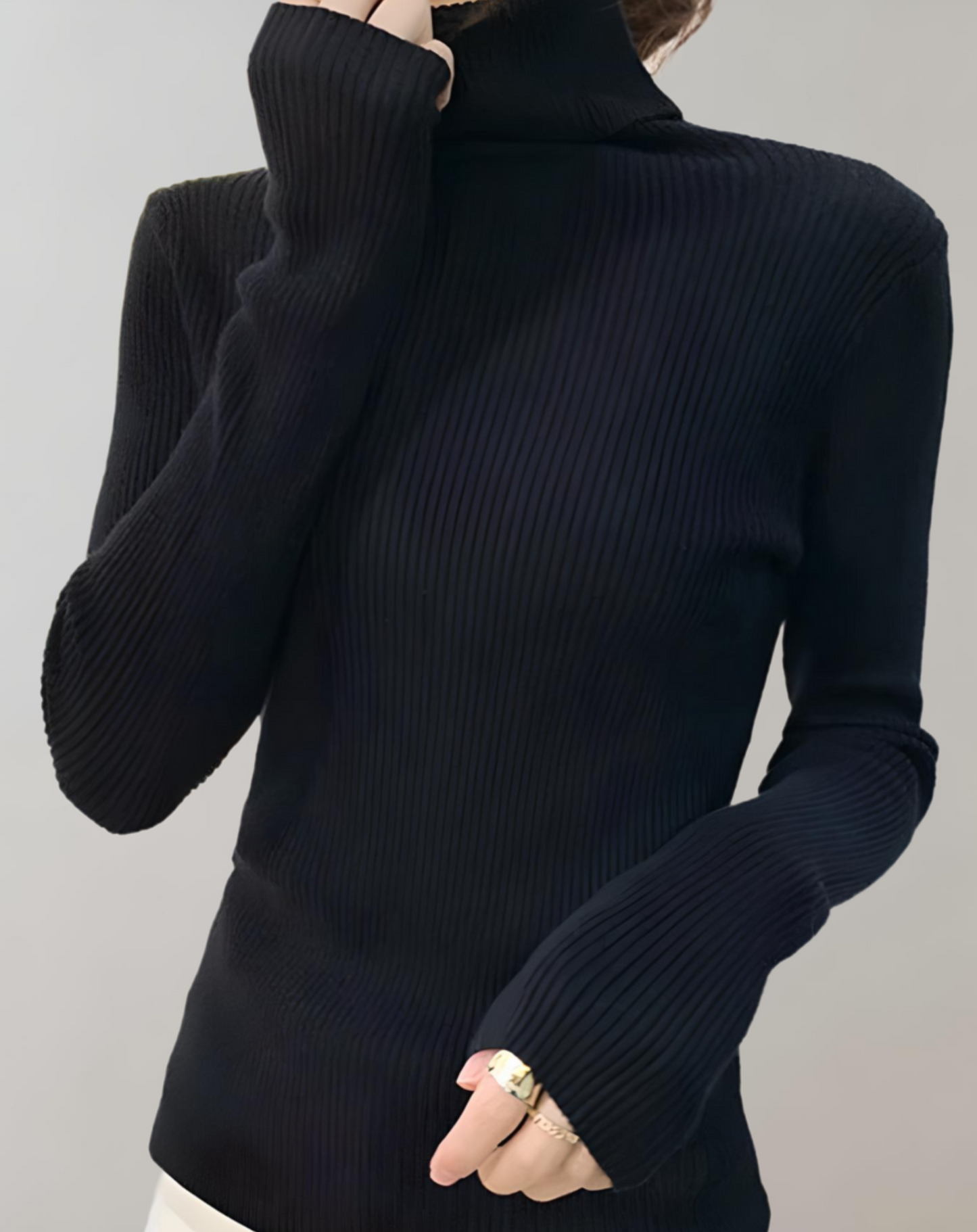 Elena - Schmaler Rollkragenpullover mit Rippenmuster für Damen