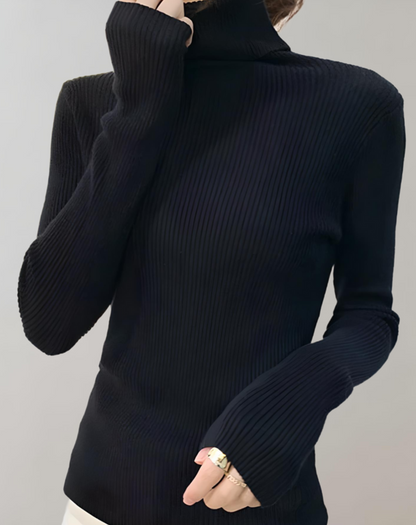 Elena - Schmaler Rollkragenpullover mit Rippenmuster für Damen