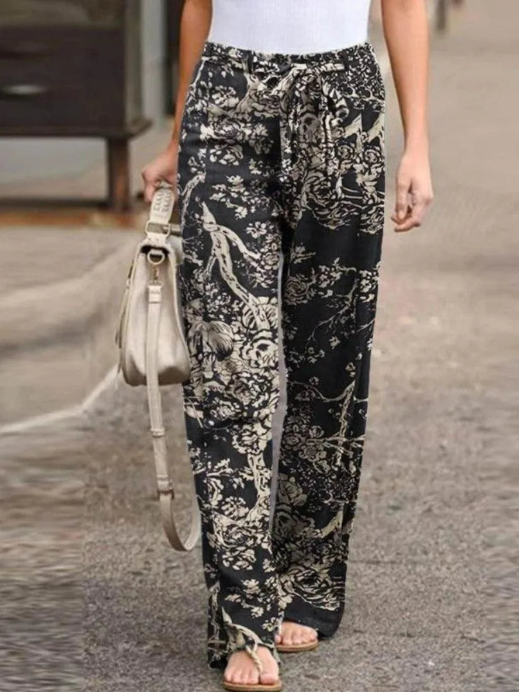 Hose mit weitem Bein - Lässiger Chic - hochwertige Baumwollmischung - perfekt für den Sommer