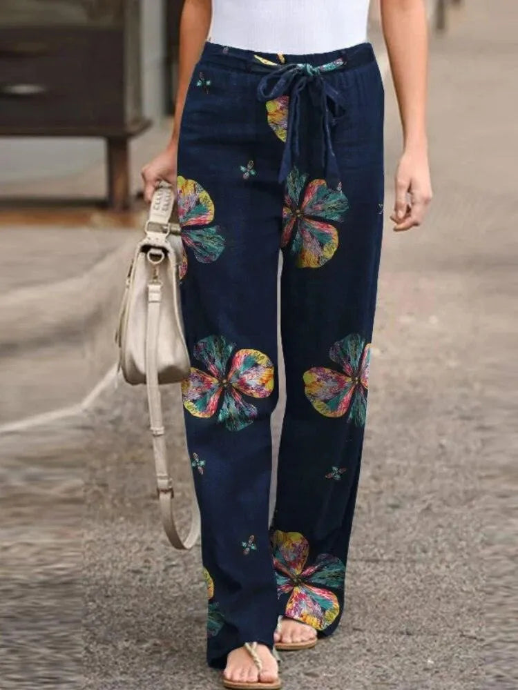 Hose mit weitem Bein - Lässiger Chic - hochwertige Baumwollmischung - perfekt für den Sommer