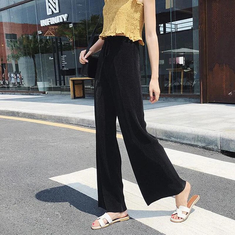 Thérèse - Plissee-Hose mit weitem Bein für den Sommer
