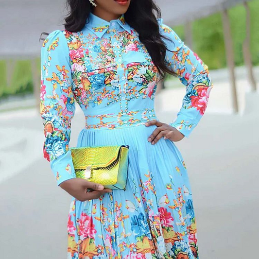 Keera - Mittellanges Kleid mit Standard-A-Linie und Kordelzug in der Taille