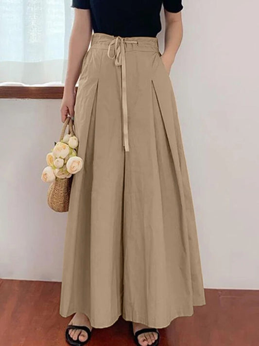 Clarisse - Plissee-Hose mit weitem Bein und Kordelzug für Frauen