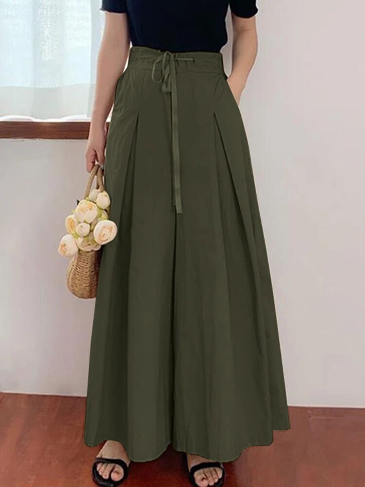 Clarisse - Plissee-Hose mit weitem Bein und Kordelzug für Frauen
