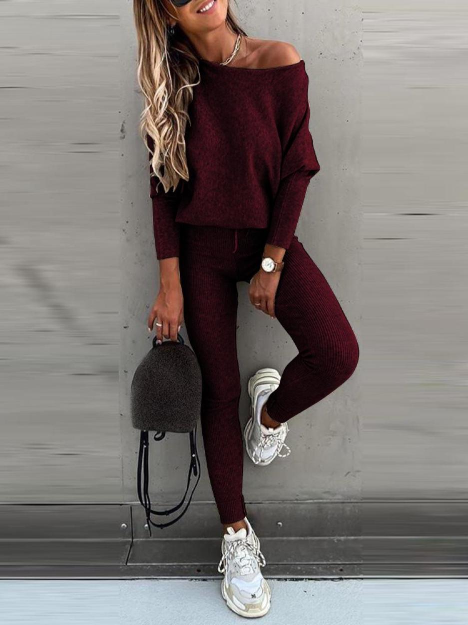 Isabella - Set aus Strickpullover und Skinny Hose für Frauen