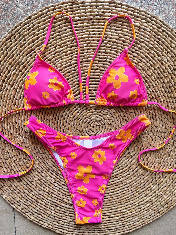 SoSoof - Brasilianischer Bikini mit Blumendruck