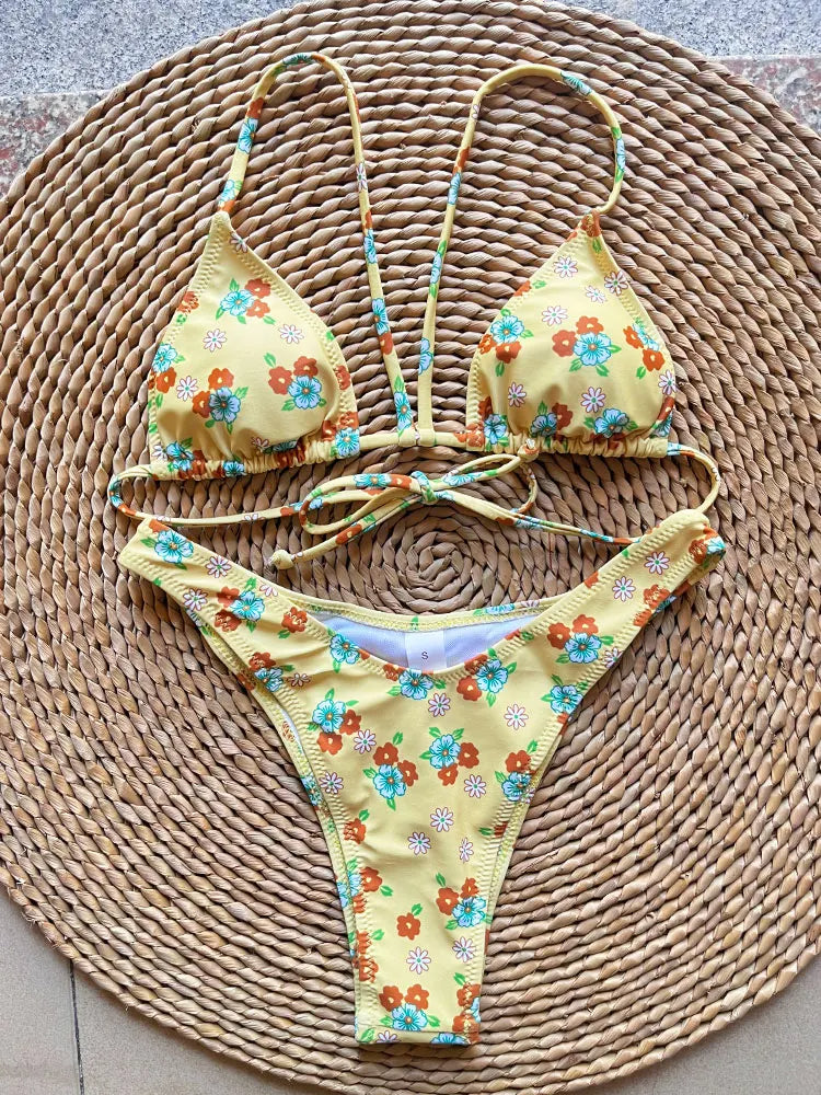 SoSoof - Brasilianischer Bikini mit Blumendruck