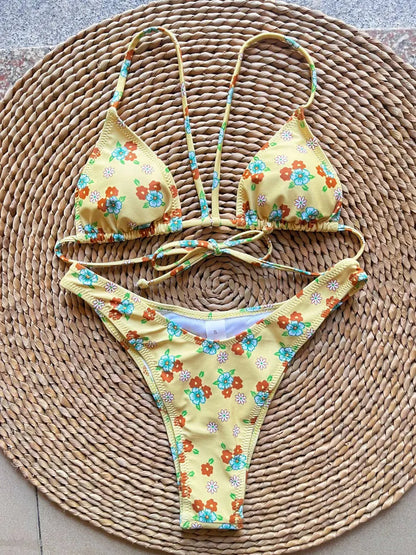 SoSoof - Brasilianischer Bikini mit Blumendruck