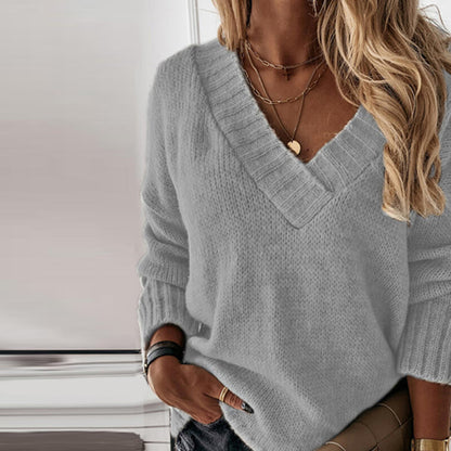 Diane - Atmungsaktiver Strickpullover mit V-Ausschnitt