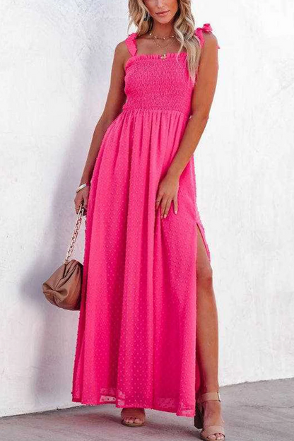 Cosette - Jacquard-Kleid mit Schlitz, Smokings und Schleifenbändern