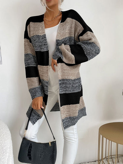 Langärmeliger Strickpullover für Damen, Strickjacke