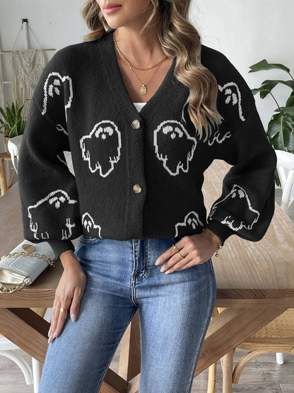 Elegante schwarze Strickjacke mit Knöpfen: raffinierter Komfort für jeden Tag