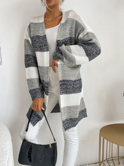 Langärmeliger Strickpullover für Damen, Strickjacke