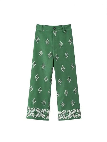 Sophie - Gerade geschnittene, bestickte Vintage-Hose