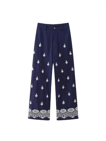 Sophie - Gerade geschnittene, bestickte Vintage-Hose