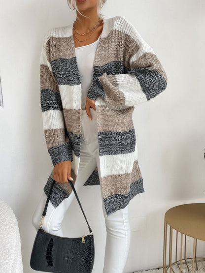 Langärmeliger Strickpullover für Damen, Strickjacke
