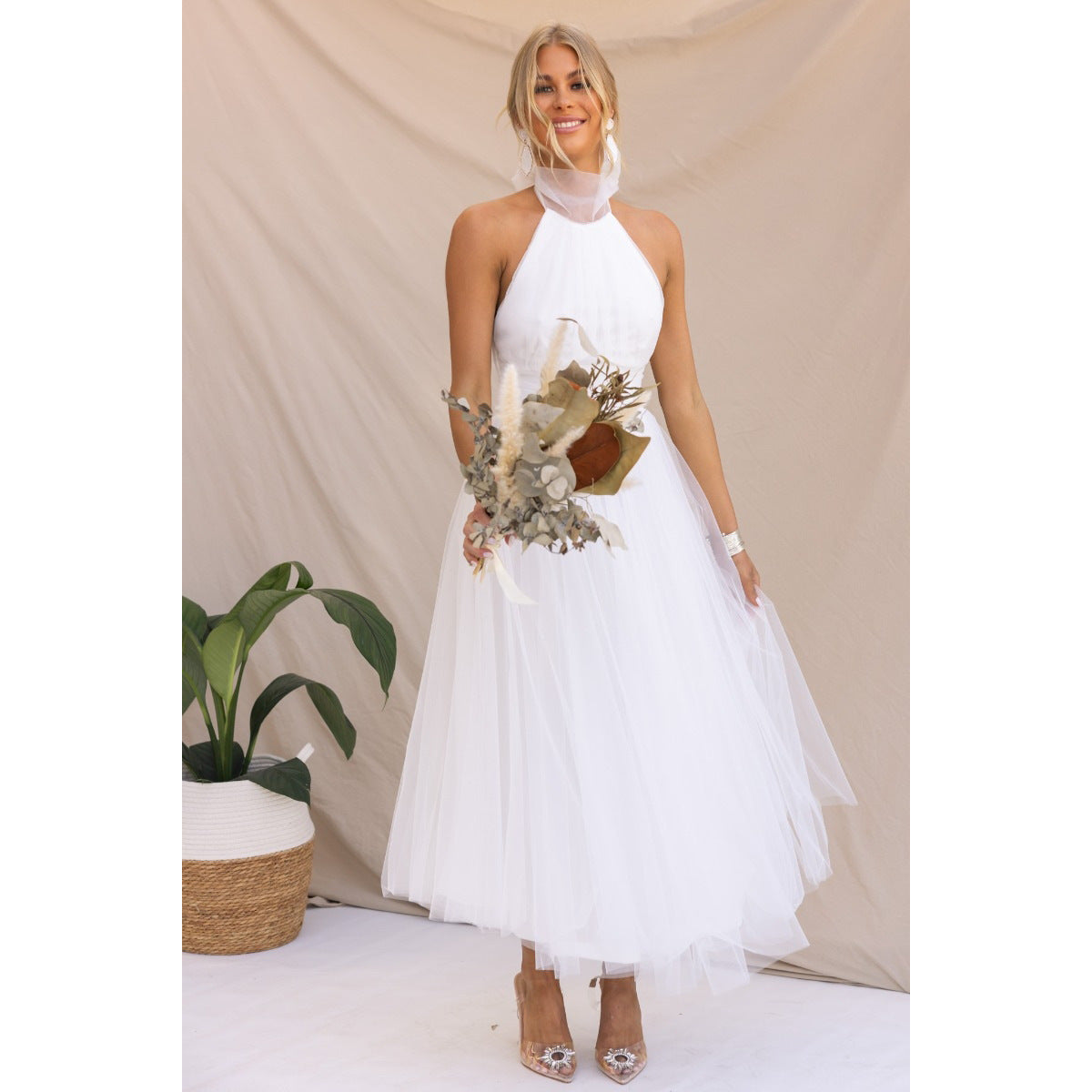 Marisol - Elegantes, schlichtes Kleid in A-Linie ohne Rückenteil