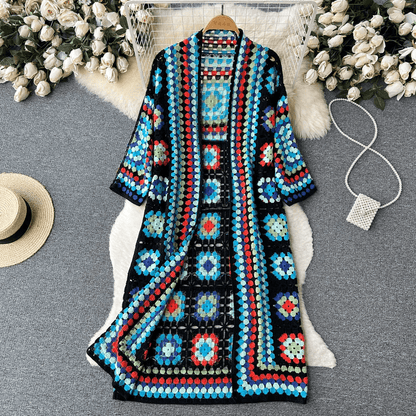 Ella | Floral gehäkelte Strickjacke