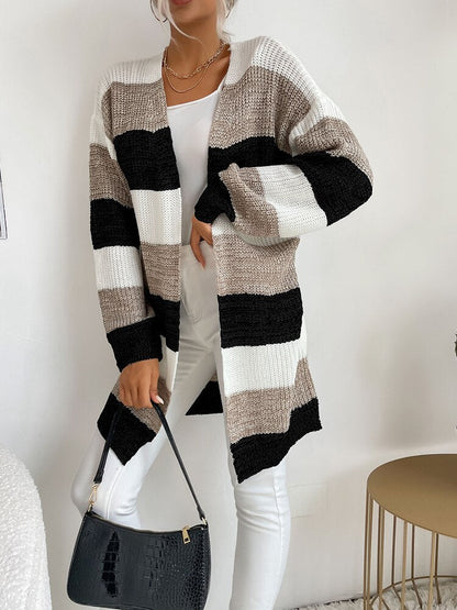 Langärmeliger Strickpullover für Damen, Strickjacke
