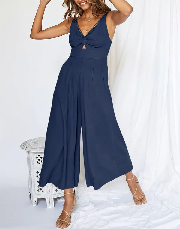 Rosalyn - Hoch tailliertes Kleid mit V-Ausschnitt