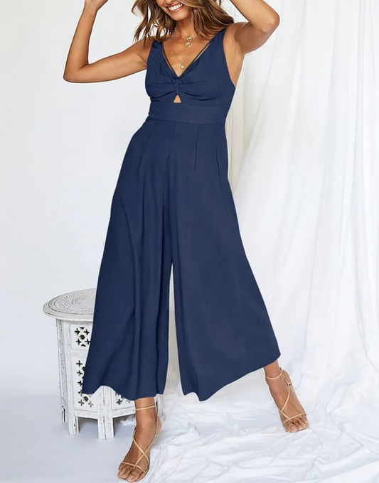 Rosalyn - Hoch tailliertes Kleid mit V-Ausschnitt