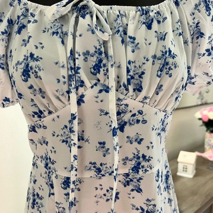 Joplin - Midikleid mit quadratischem Ausschnitt und Blumendruck