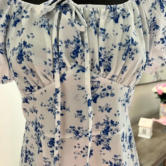 Joplin - Midikleid mit quadratischem Ausschnitt und Blumendruck