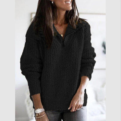 Claire - Gefütterter Strickpullover mit Reißverschluss für Frauen