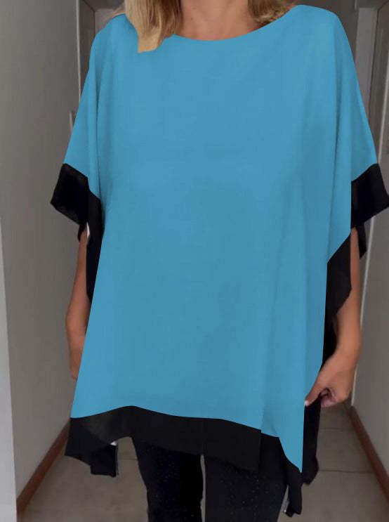 Brenda - Lässiges Top mit kontrastfarbenen Patches