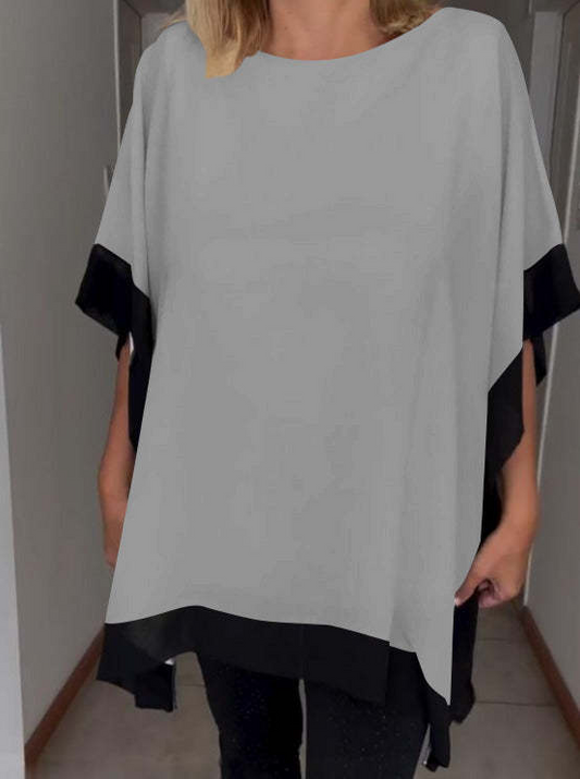 Brenda - Lässiges Top mit kontrastfarbenen Patches