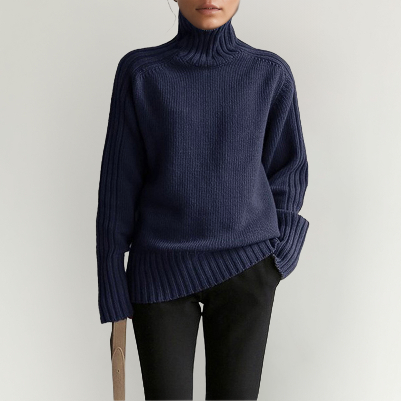 Cassy - Klassisch genähter, gestrickter Rollkragenpullover für den Herbst für Frauen