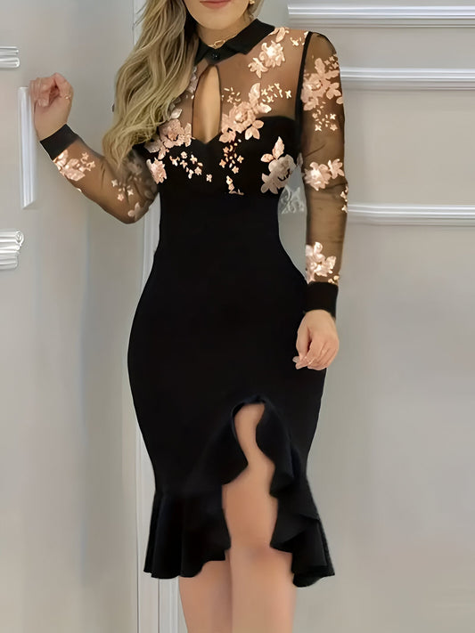 Nisa | Elegantes Bodycon-Kleid mit Blumen