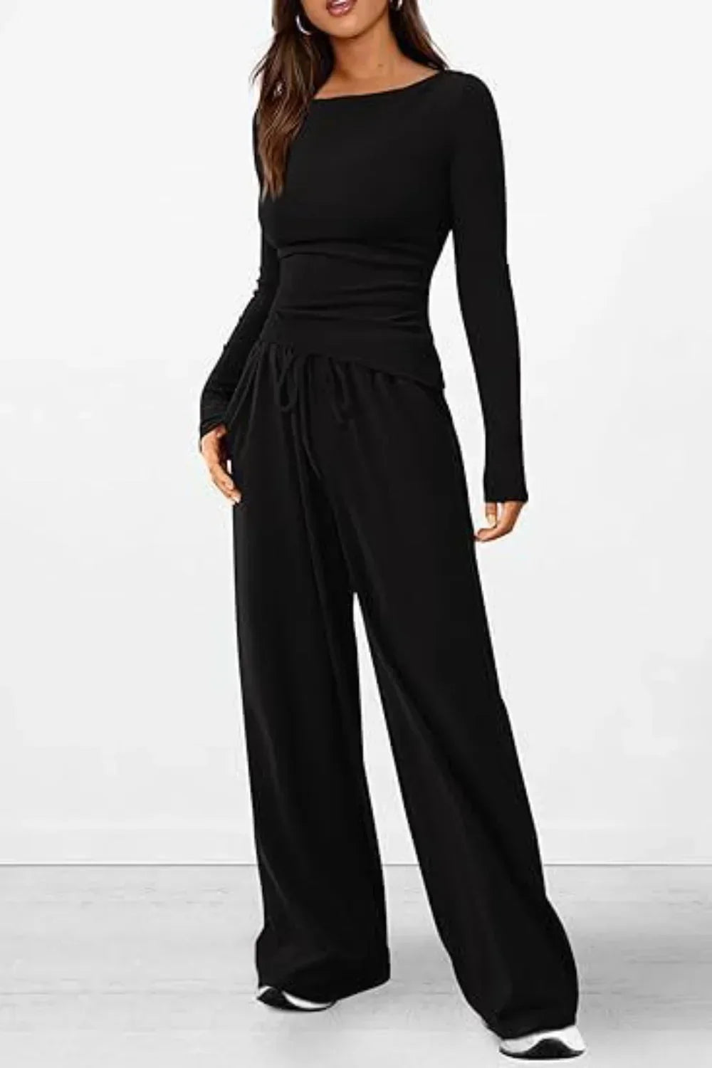 Amalia - Elegantes Set mit langärmeligem Oberteil und Hose für Frauen