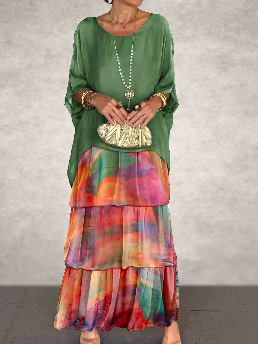 Cortenne - Elegantes Maxikleid mit tiefem Ausschnitt